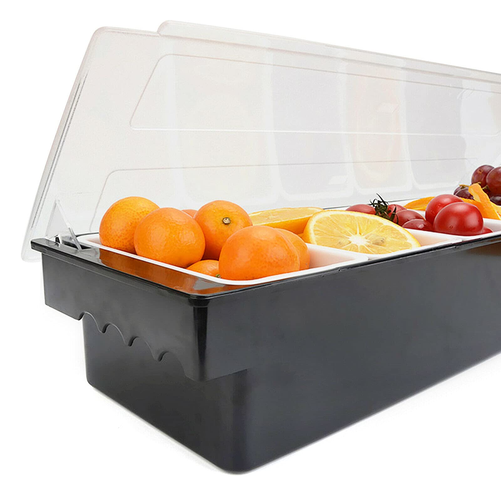 LOYALHEARTDY 2-Piece Clear Food Storage Container Set with 5 Detachable Small Containers & Lids - Reusable Refrigerator Organizer for Fruits, Vegetables & Meal Prep - Includes Ice Storage Layer for Freshness - Perfect for Kitchen, Pantry & Office Organization