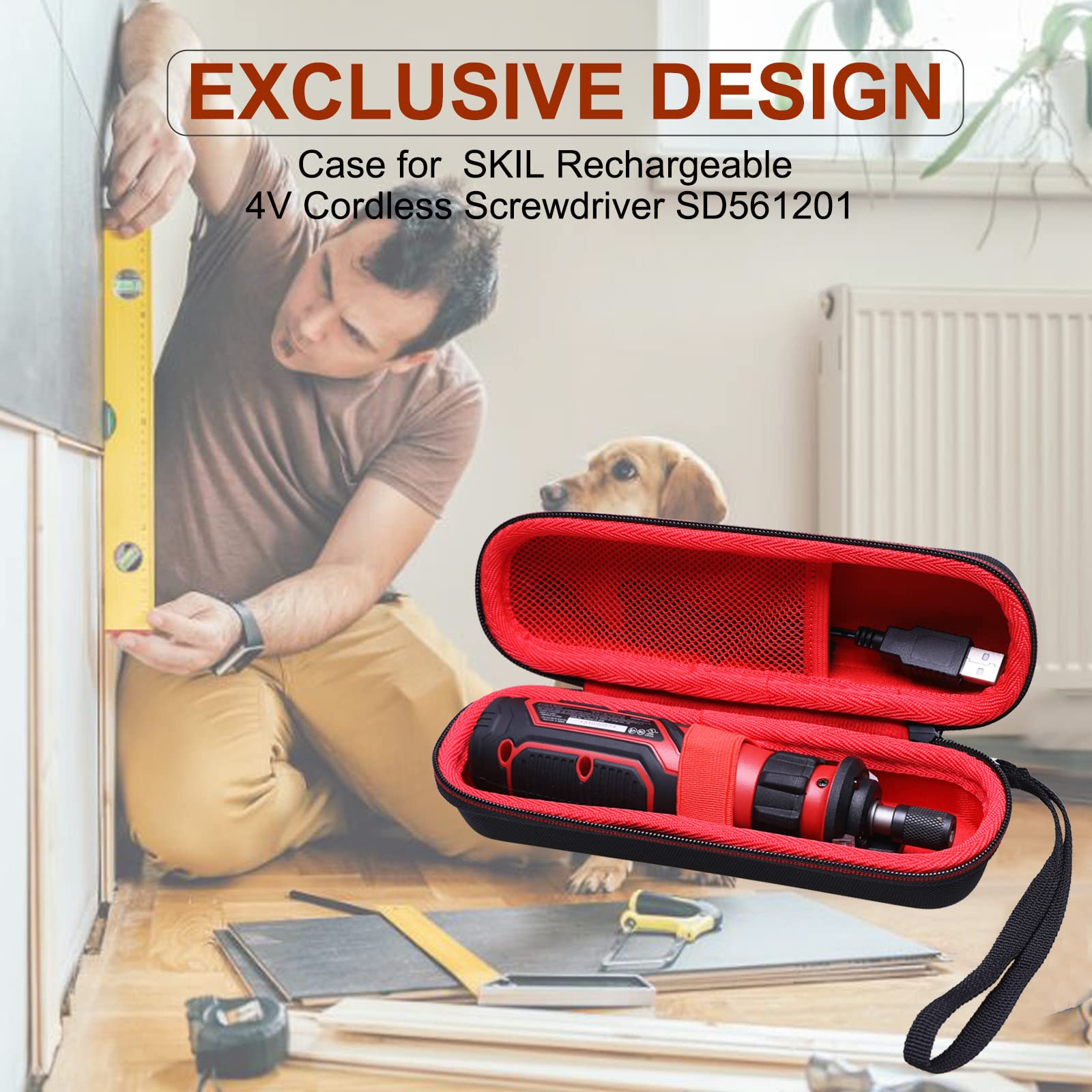 LTGEM Hard Protective Case for SKIL SD561201 4V Cordless Screwdriver - Durable Travel Storage Bag for Power Tools (Ideal for Job Sites, Home DIY Projects & Tool Organization)