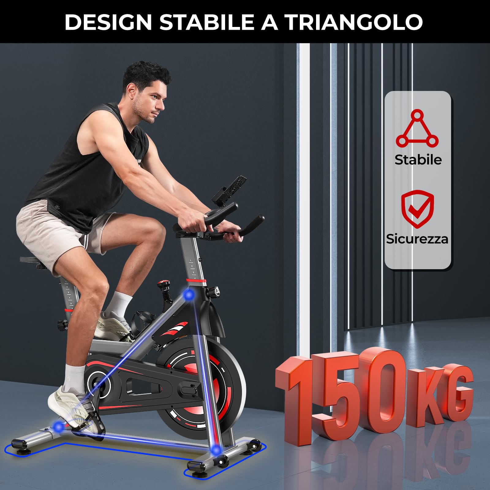 Micyox TH-X3 Magnetic Exercise Bike for Home - Adjustable Resistance, Multifunction Monitor, Phone Holder - Professional Cardio Training Equipment for Indoor Cycling & Fitness Workouts