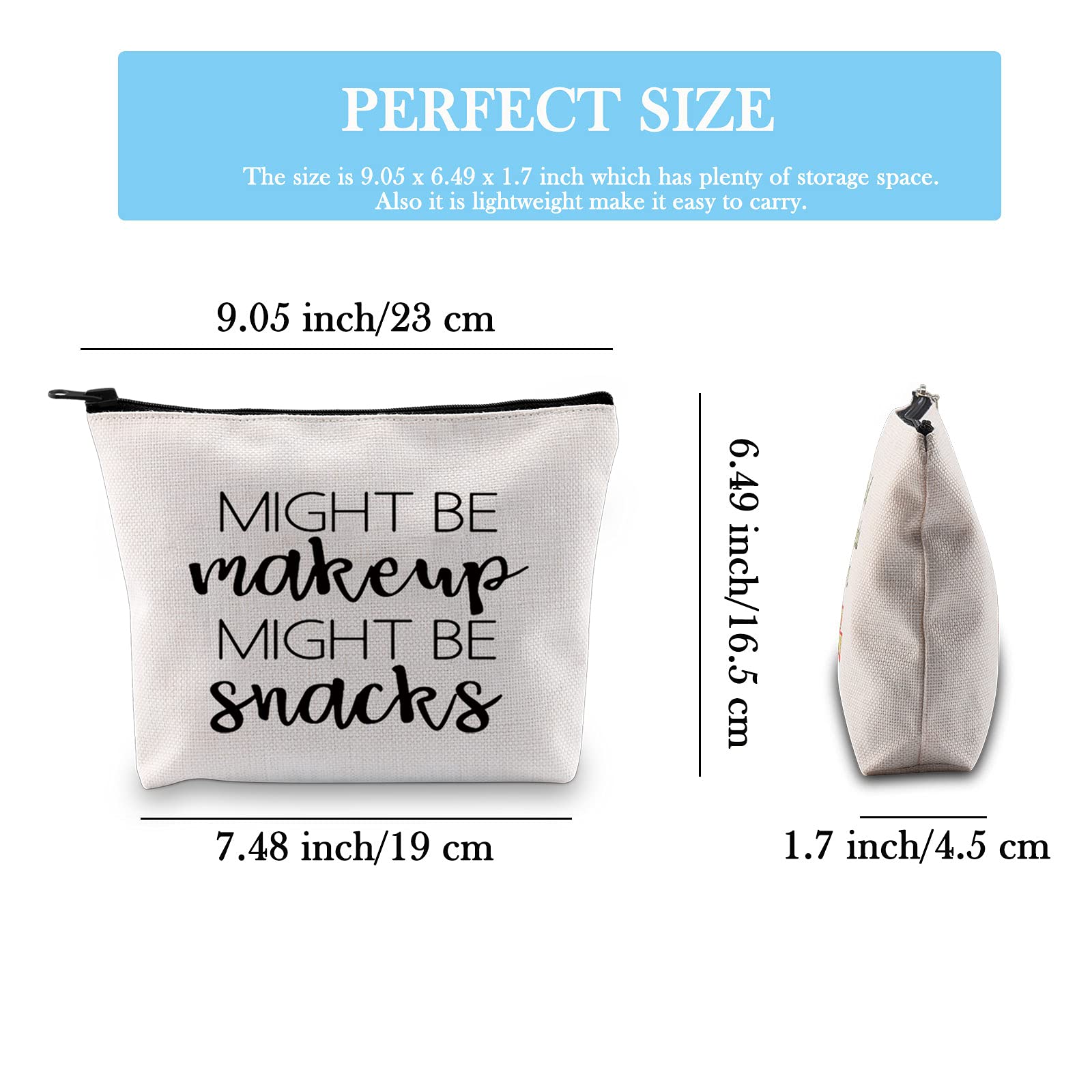 GJTIM Funny Novelty Makeup Cosmetic Bag - Cute Travel Toiletry Pouch for Cosmetics or Snacks - Perfect Gift for Women & Girls - Great for Travel, Gym, Beach & Daily Use