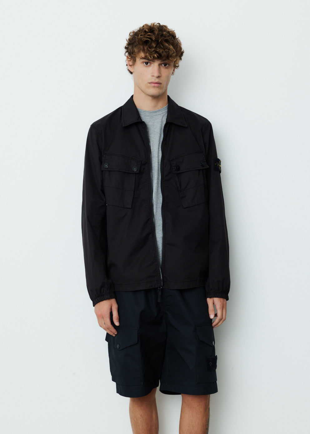2 Pocket Stretch Overshirt for Men - Comfortable & Stylish Lightweight Jacket for Casual Wear, Outdoor Activities & Layering