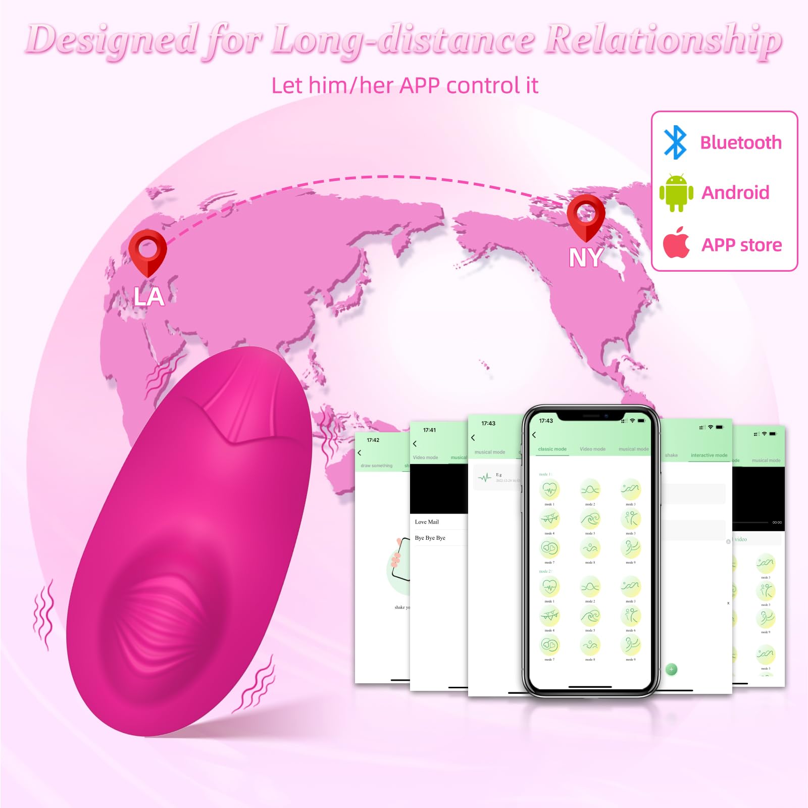 9 Speed Wearable Panty Vibrator - Remote Control Clitoral Stimulator for Women, Couples Play | Dual Stimulation Mini Butterfly Sex Toy (Rose Red) - Perfect for Discreet Public Play & Intimate Moments
