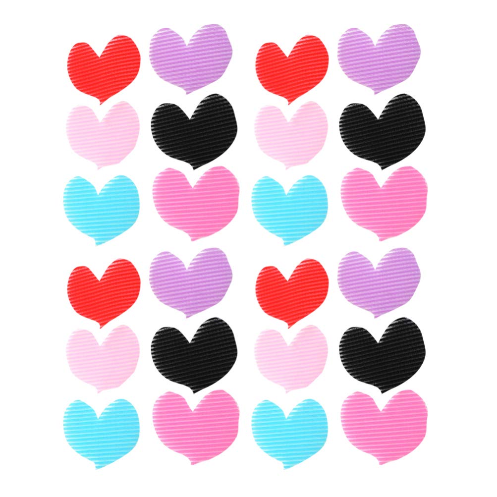 Minkissy 24pcs Heart Shaped Magic Hair Stickers - Colorful Hair Fringe Grippers & Bangs Styling Accessories for Women, Girls (Perfect for Parties, Cosplay & Daily Hairstyling)