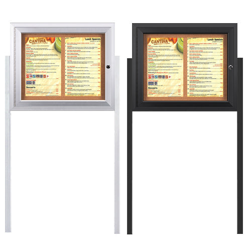 Waterproof Outdoor Menu Display Case with Leg Posts - 8.5x14