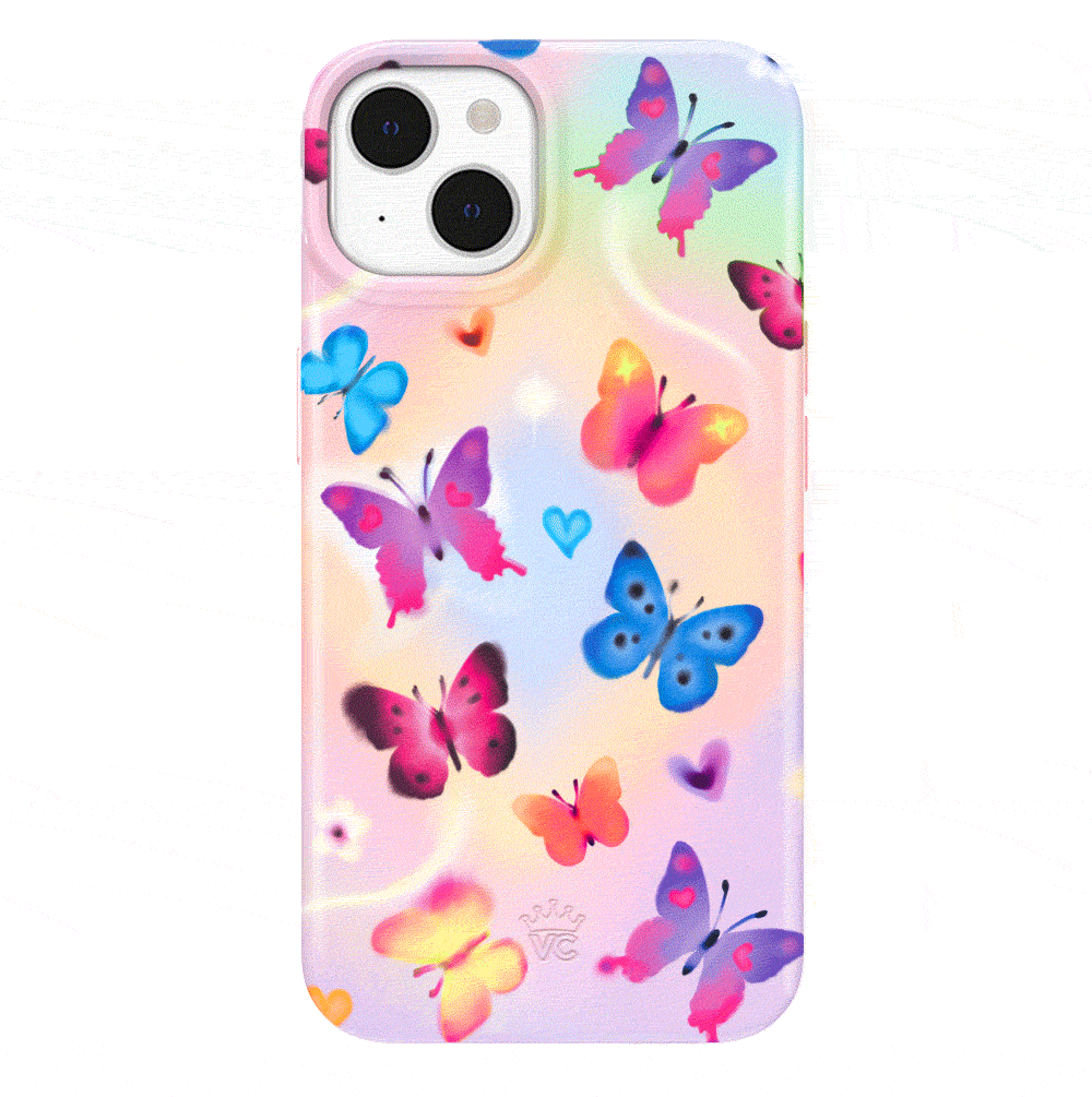 Aura Butterfly iPhone Case - Elegant Floral Design Protective Cover for iPhone 12/13/14/15 Pro Max - Perfect for Everyday Use, Travel & Special Occasions