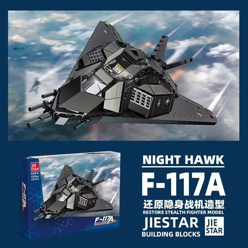 JIE STAR 58058 F-117A Nighthawk Stealth Fighter Model - Collectible Military Aircraft Toy for Adults & Kids - Perfect for Display, Gifts, and Aviation Enthusiasts