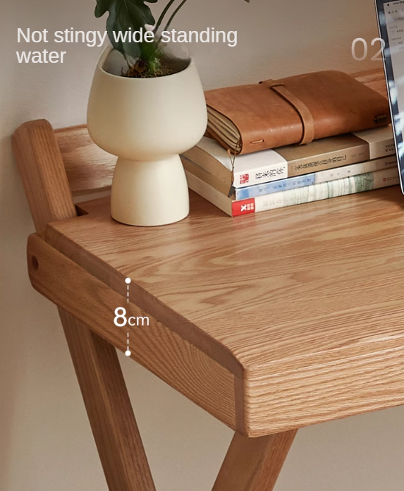 Solid Oak Wood Modern Folding Table - Space-Saving Dining & Work Desk for Small Apartments, Outdoor Picnics & Home Office