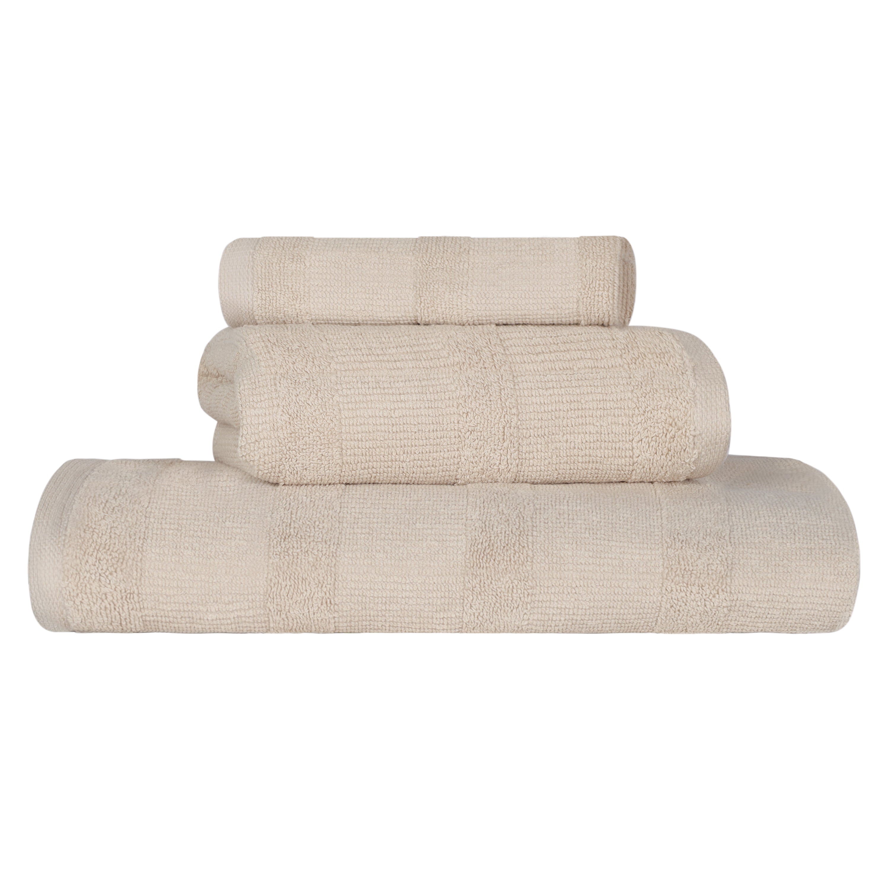 Premium Ribbed Turkish Cotton Quick-Dry 3-Piece Towel Set - Ultra Absorbent, Soft & Durable Bath, Beach & Gym Towels for Spa, Pool & Travel Use