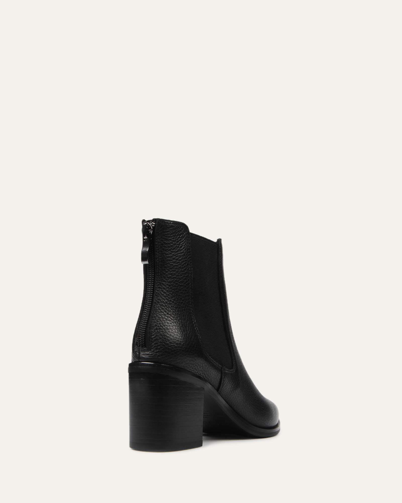 Allure Mid Ankle Boots Black Leather - Stylish Women's Boots for Fall & Winter Fashion | Perfect for Office, Casual Outfits & Night Out