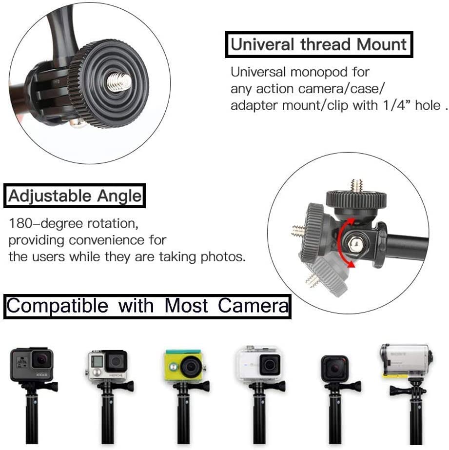 NASHnal Motorcycle Handlebar Mount for GoPro Hero 9/8/7/6/5/4/Session/Fusion 3+/3 & Action Cameras - Universal Bike Bicycle Clip - Perfect for Adventure Riding, Vlogging & Outdoor Sports