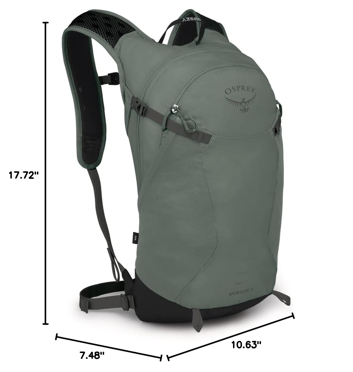 Osprey Sportlite 15L Unisex Hiking Backpack - Lightweight Daypack for Outdoor Adventures, Travel & Camping | Pine Leaf Green