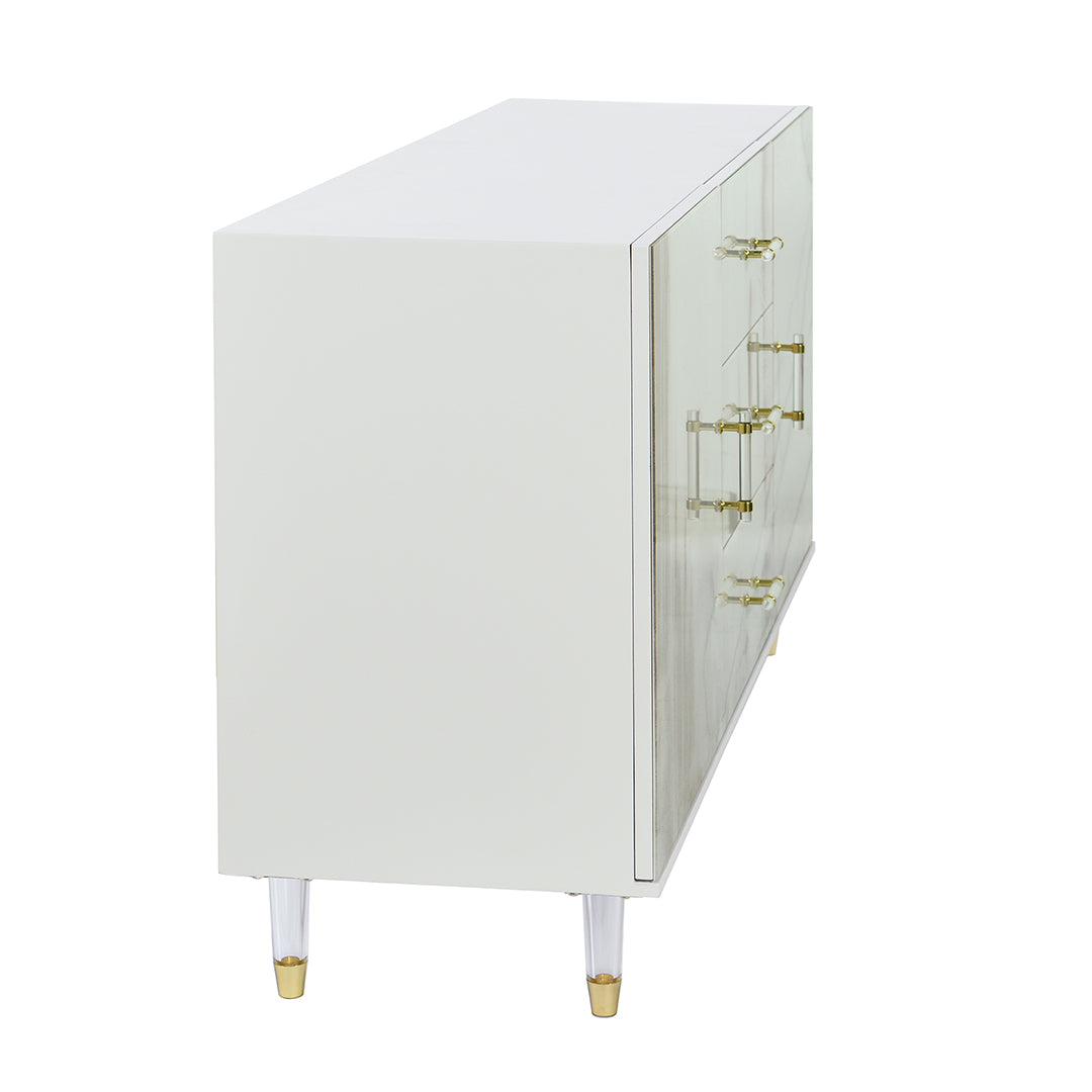 Melody Credenza - Stylish Mid-Century Modern Wooden Sideboard with 3 Drawers & 2 Doors - Perfect for Dining Room Storage, Living Room Organization & Entryway Decor
