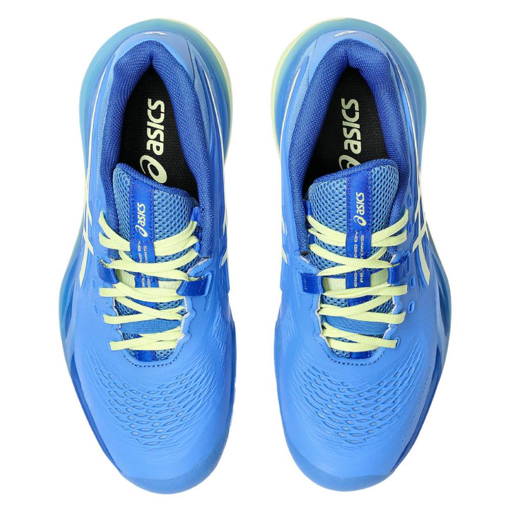ASICS Gel Resolution X Women's Tennis Shoes - Lightweight & Supportive Court Shoes for Women in Blue Coast/Huddle Yellow | Perfect for Competitive Matches & Training Sessions