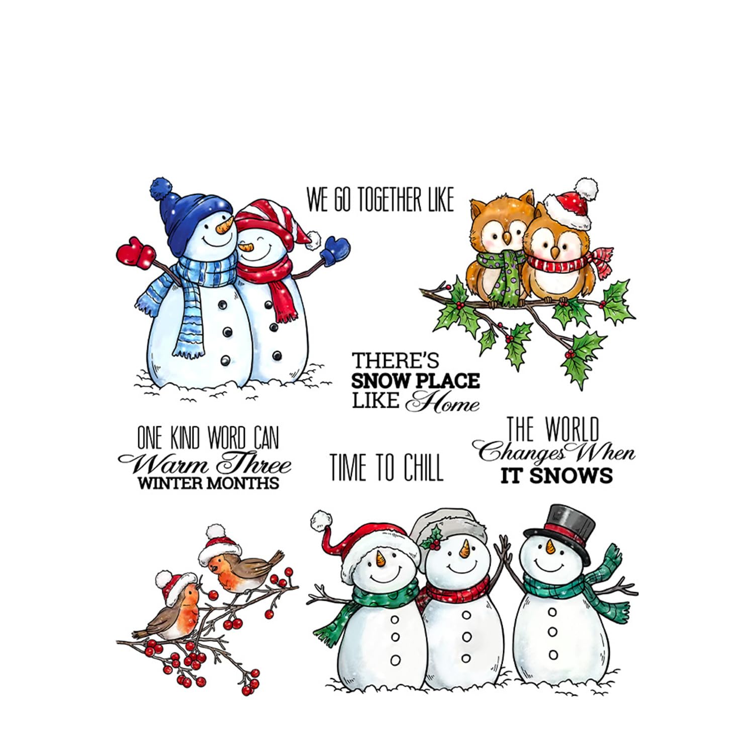 Snowman Stamps and Dies Set for Card Making - Christmas, DIY Scrapbooking, Greeting Cards, Paper Crafts (300+ Designs) - Perfect for Holiday Albums, Birthday Cards & Festive Projects