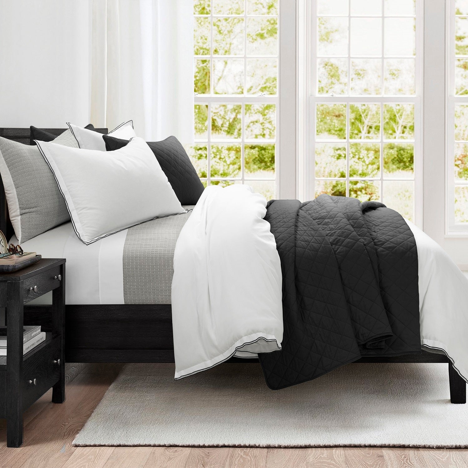 Ava Diamond Oversized Cotton Quilt Set - King Size Bedding with Soft Breathable Fabric for All Seasons | Perfect for Master Bedroom, Guest Room & Cozy Home Decor