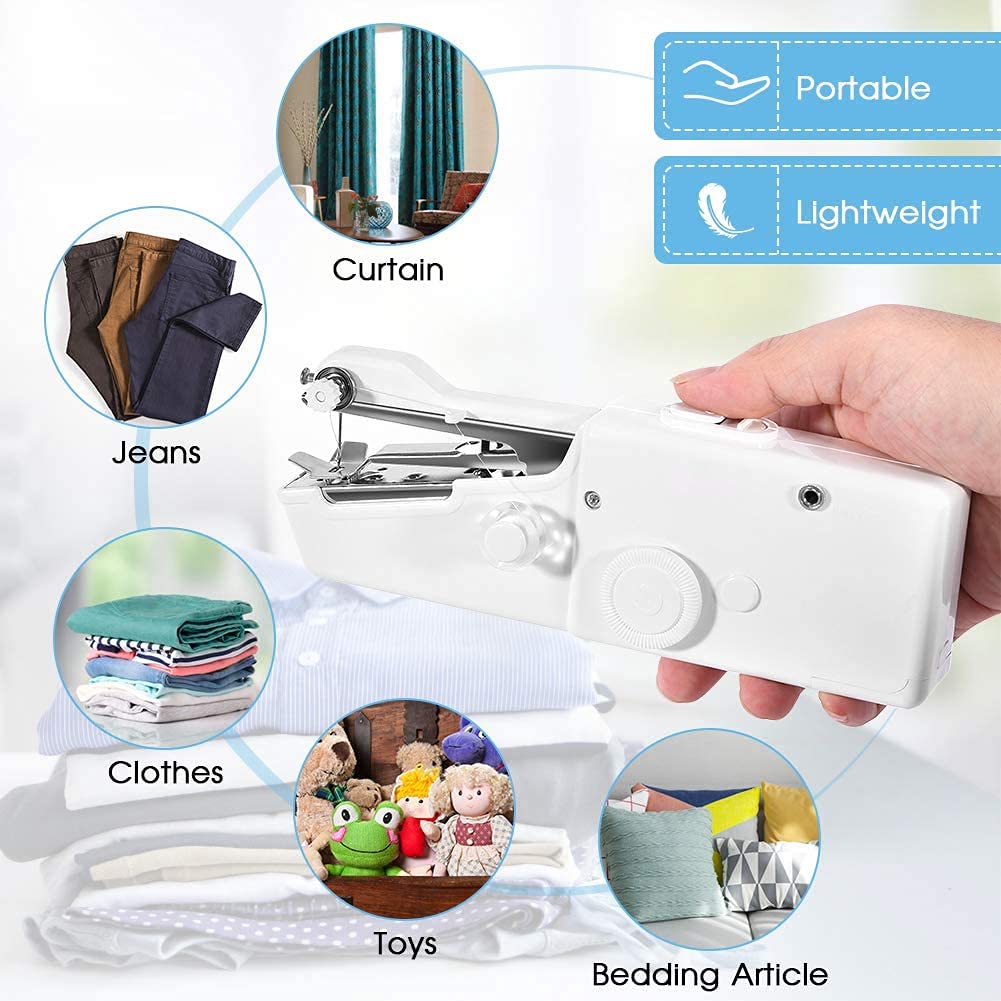 Estink Mini Portable Cordless Handheld Sewing Machine - Quick Repair & DIY Projects, Single Stitch for Clothes, Fabrics, Home Decor - Perfect for Emergency Fixes & Crafting