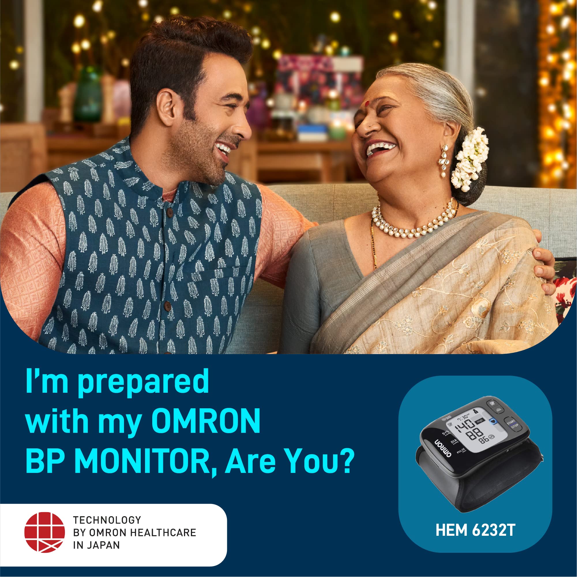 Omron Wrist Blood Pressure Monitor - HEM-6232T (Black) for Home & Travel