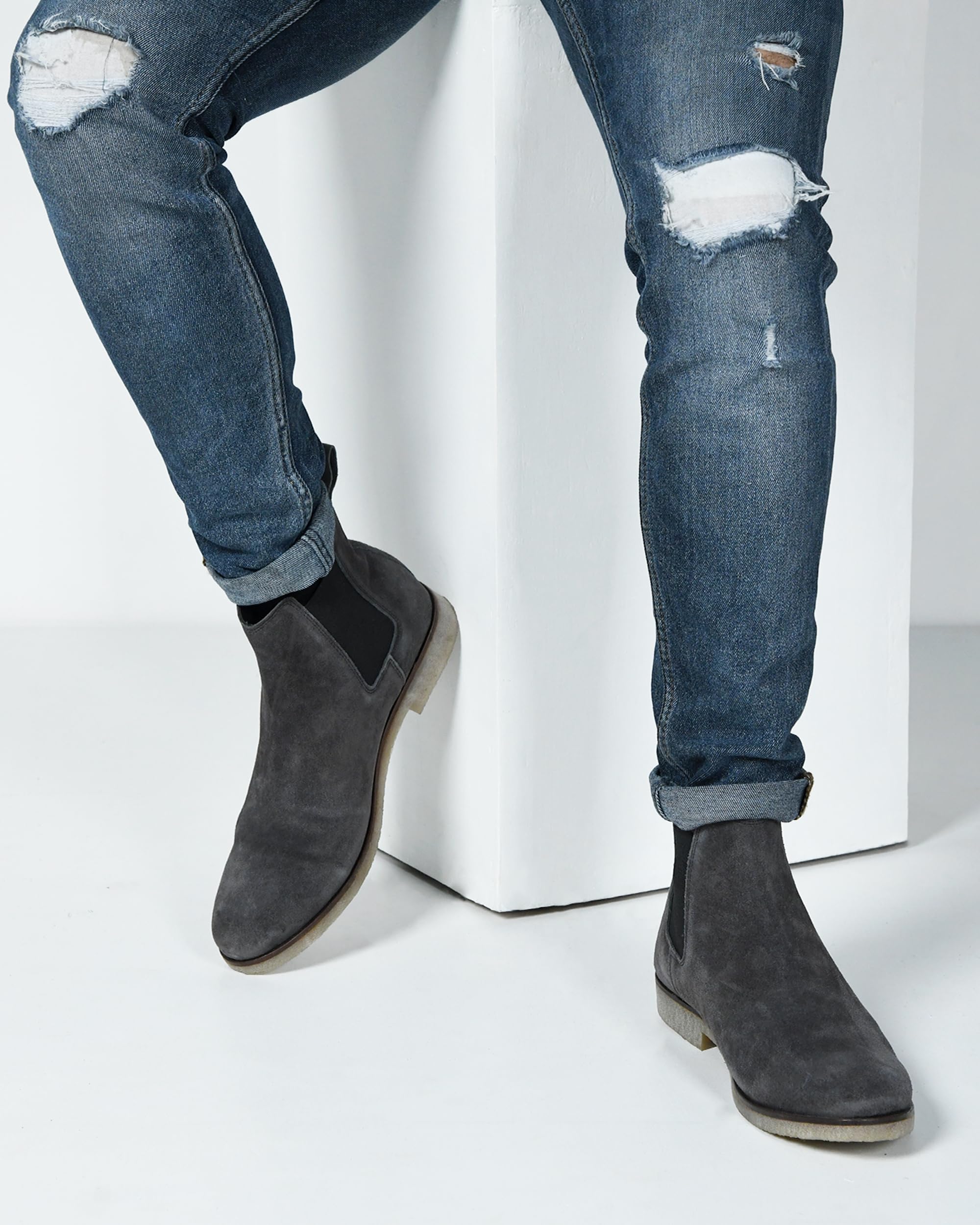 Premium Suede Leather Chelsea Boots for Men - Stylish & Comfortable Chukka Ankle Boots - Perfect for Casual Wear, Office & Date Nights