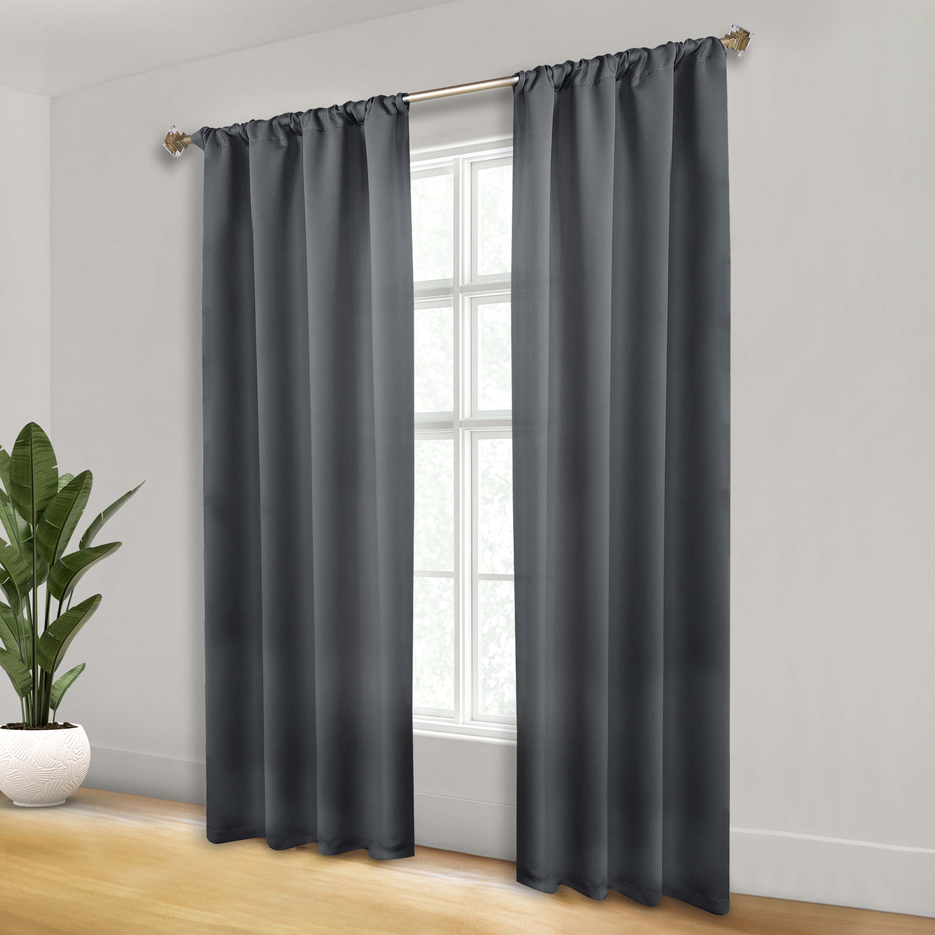 Machine Washable Blackout Curtains Set of 2 - Solid Color Room Darkening Window Drapes for Bedroom, Living Room & Nursery - Noise Reducing & Energy Efficient