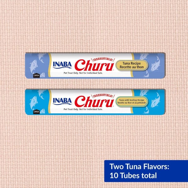 Inaba Churu Tuna Recipe Creamy Puree Cat Treats - Grain-Free Soft Cat Snacks for Kittens & Adult Cats - Variety Pack (12 Tubes) - Perfect for Training, Bonding & Hydration