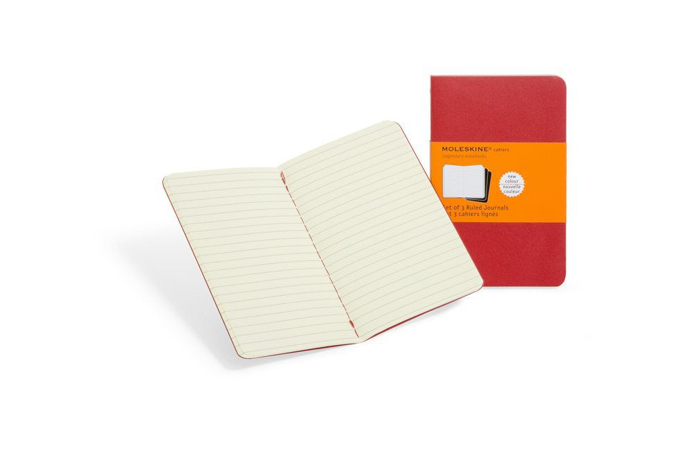 Premium Moleskine Ruled Cahier Journal Set - 3 Pack with Durable Cardboard Cover for Note Taking, Sketching & Daily Planning | Perfect for Students, Artists & Professionals