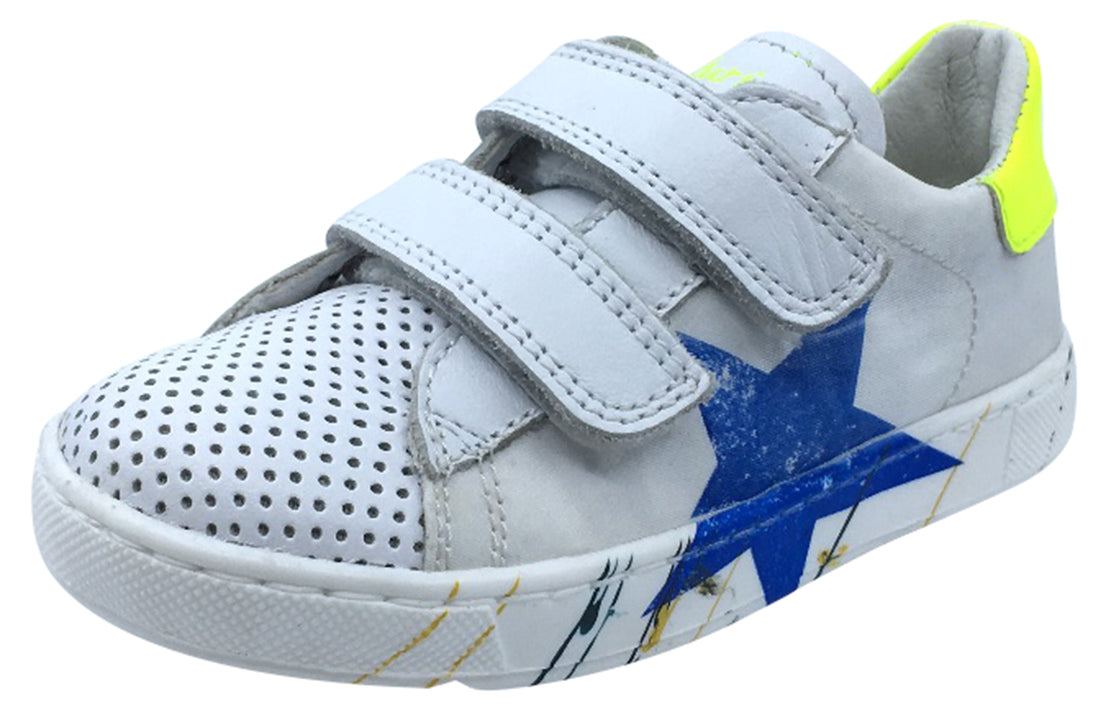 Naturino Arlon Star Fashion Sneakers for Boys and Girls - White/Yellow | Comfortable Kids Shoes for School, Play & Everyday Wear
