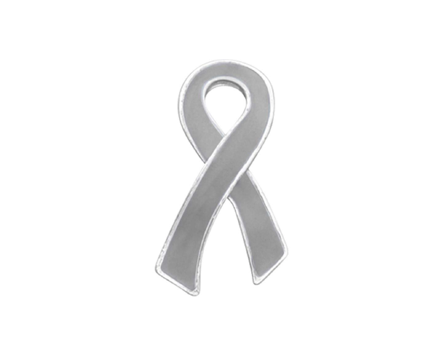 2 Pack Large Flat Parkinson’s Awareness Ribbon Pins - Silver Gray Ribbon Pins for Parkinson’s Disease Support, Fundraising Events & Thoughtful Gifts - Perfect for Charity Walks, Awareness Campaigns & Showing Solidarity