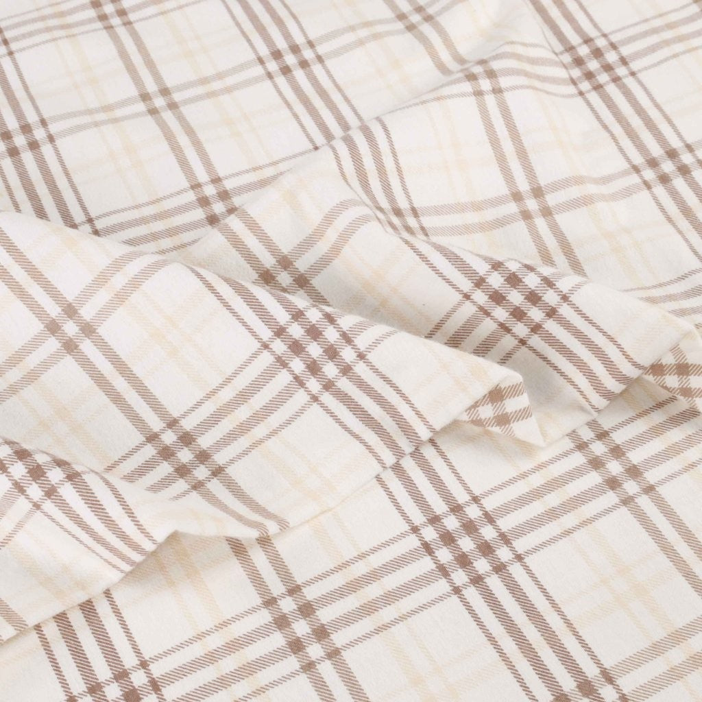 Soft Plaid Flannel Cotton Bed Sheet Set - Classic Farmhouse Style with Deep Pockets - Perfect for Cozy Winter Nights & Rustic Home Decor