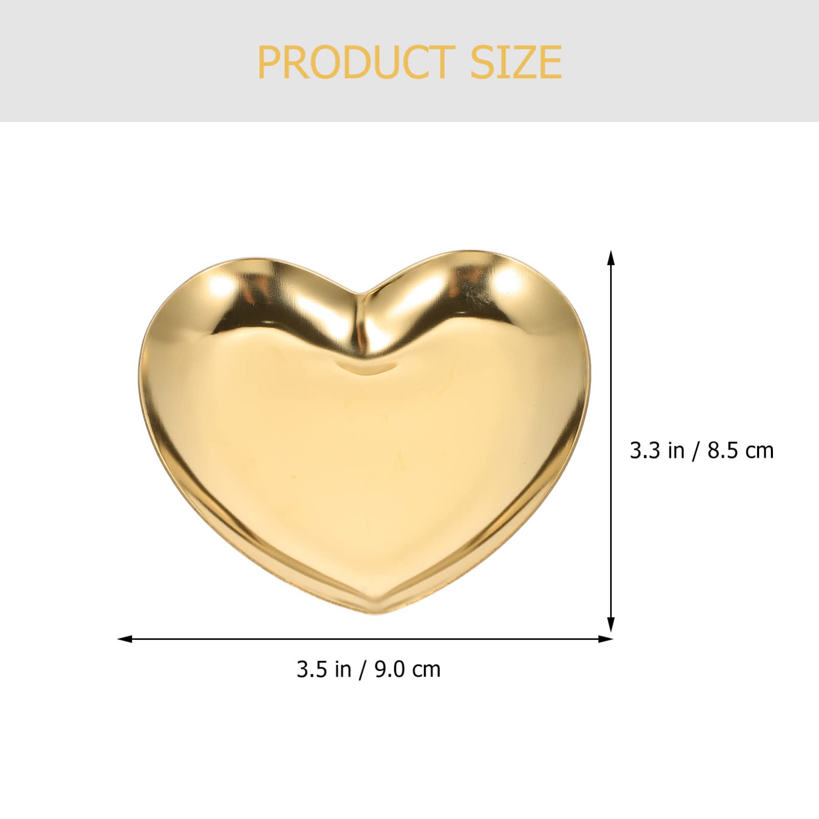 Zerodeko 2-Piece Heart-Shaped Jewelry Tray Set - Stainless Steel Jewelry Holder & Display Tray for Bracelets, Rings, Necklaces - Perfect for Cake Decorating, Party Serving, and Home Decor Storage