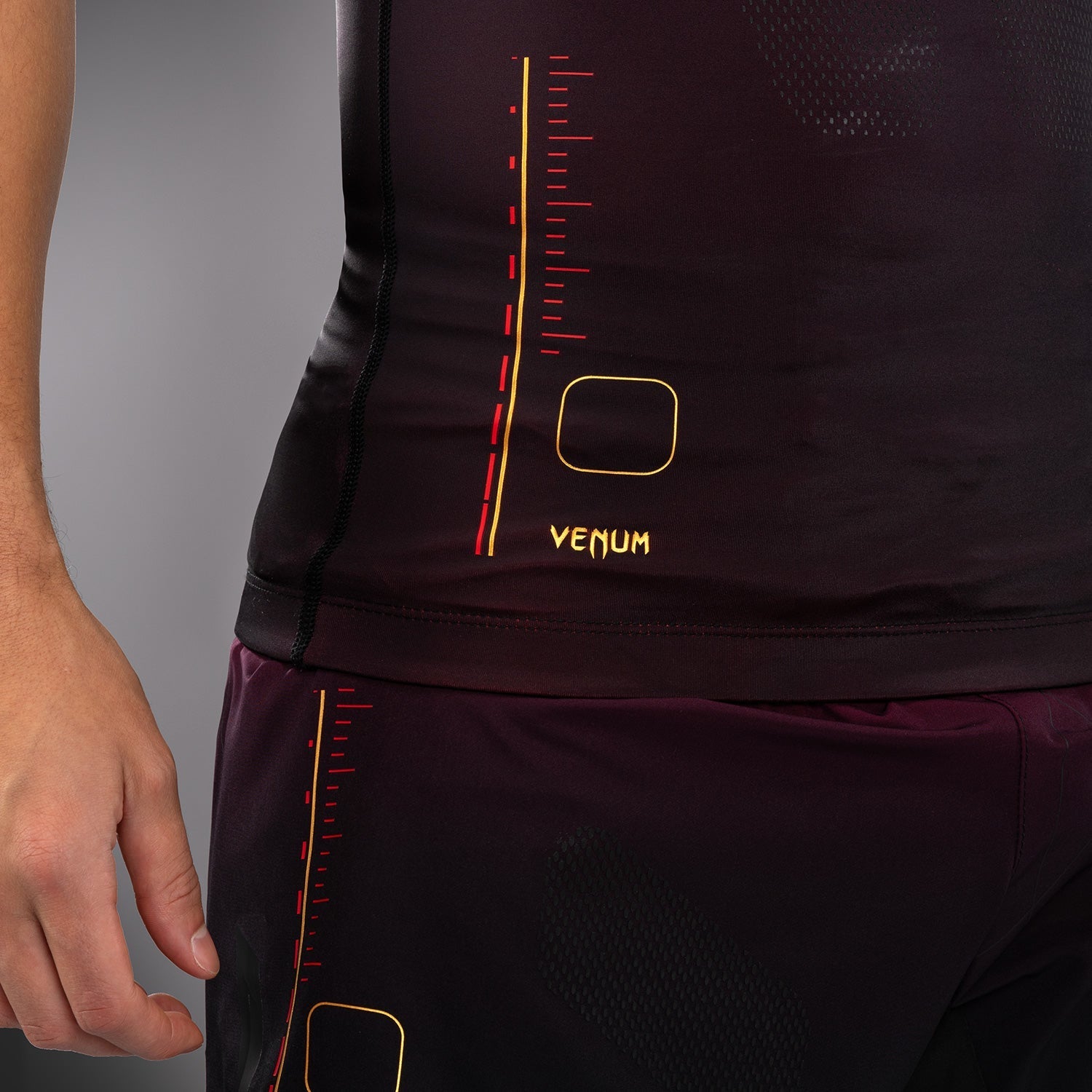 Venum Tactical XT Sleeveless Rashguard for MMA & BJJ Training - Moisture-Wicking Compression Shirt in Black/Burgundy/Gold - Perfect for Grappling, Martial Arts & Combat Sports