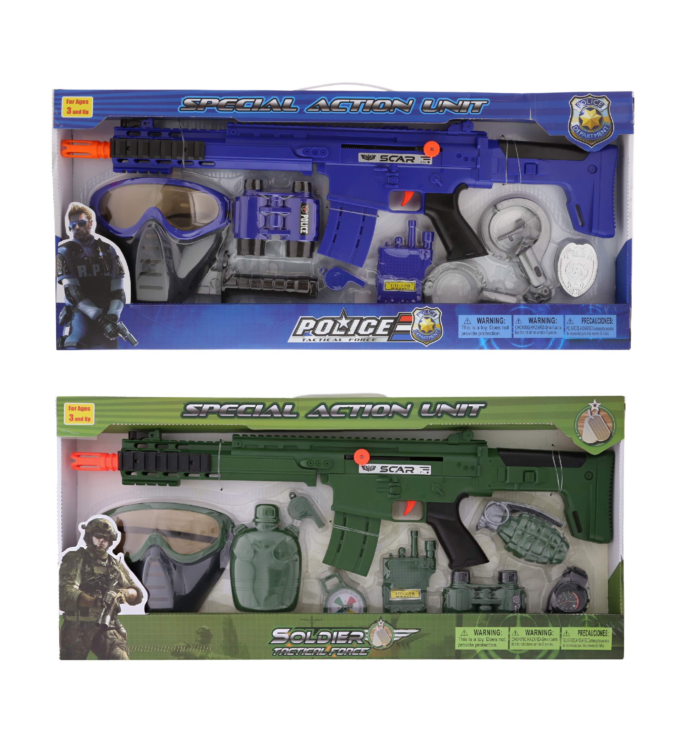 MOZLLY 9-Piece Police Officer & Soldier Role Play Costume Set - Special Forces Dress Up Kit for Kids - Perfect for Halloween, Pretend Play & Themed Parties
