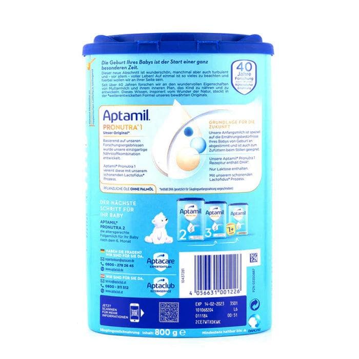 Aptamil Pronutra™ ADVANCE 1 European Baby Formula - 800g (Expiry:07/28/26) - Premium Nutrition for Infants 0-6 Months - Ideal for Newborns & Breastfeeding Supplement
