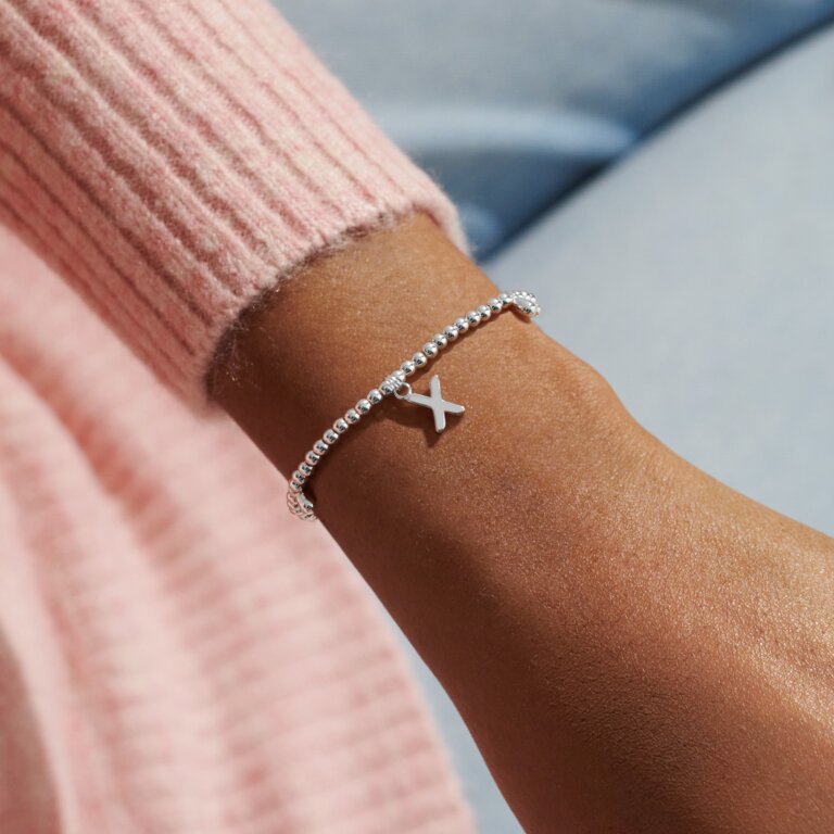 Joma Jewellery Alphabet 'X' Charm Bracelet - Elegant Gold or Silver Letter X Pendant for Women - Perfect Gift for Birthdays, Anniversaries, and Everyday Wear