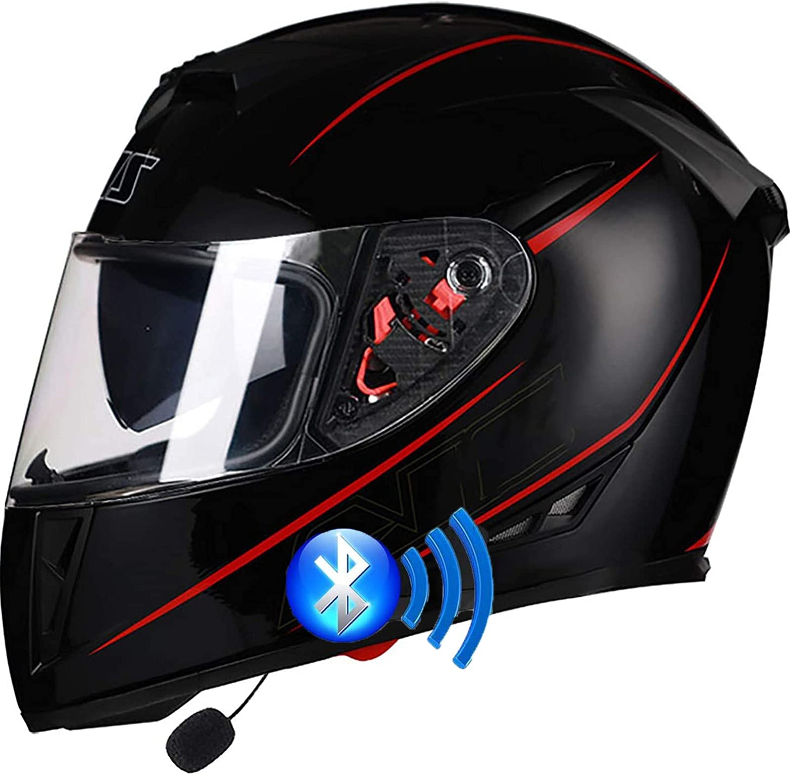 Modular Bluetooth Motorcycle Helmet with Flip-Up Sun Visor - DOT/ECE Certified Full Face Helmet for Men & Women - Built-in MP3, Integrated Communication & Ventilation System - Perfect for Commuting, Touring & Adventure Riding