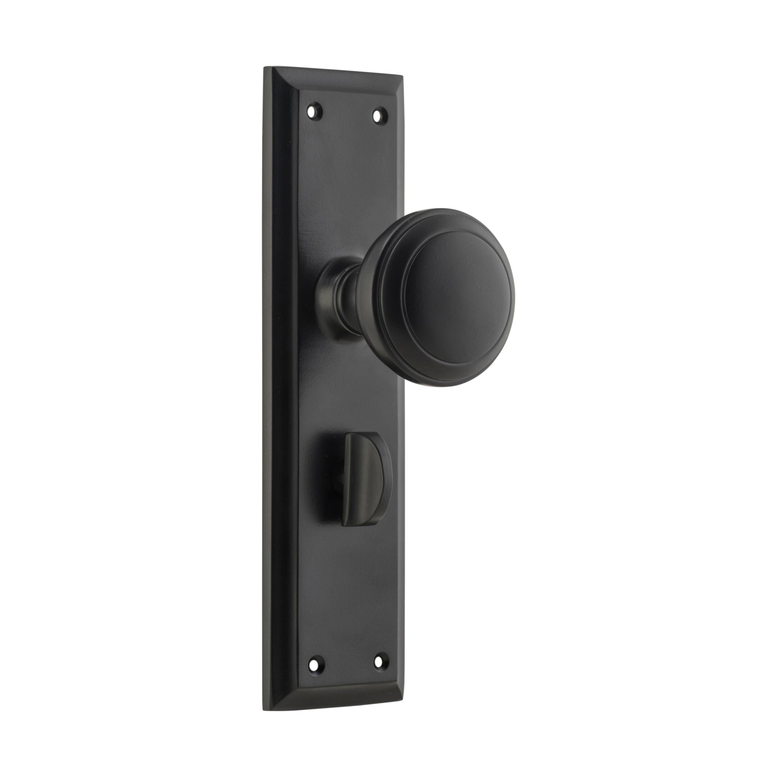 Milton 6450P Privacy Door Knob Set - Matte Black Finish (H200xW50xP73mm) for Bedroom, Bathroom & Interior Doors