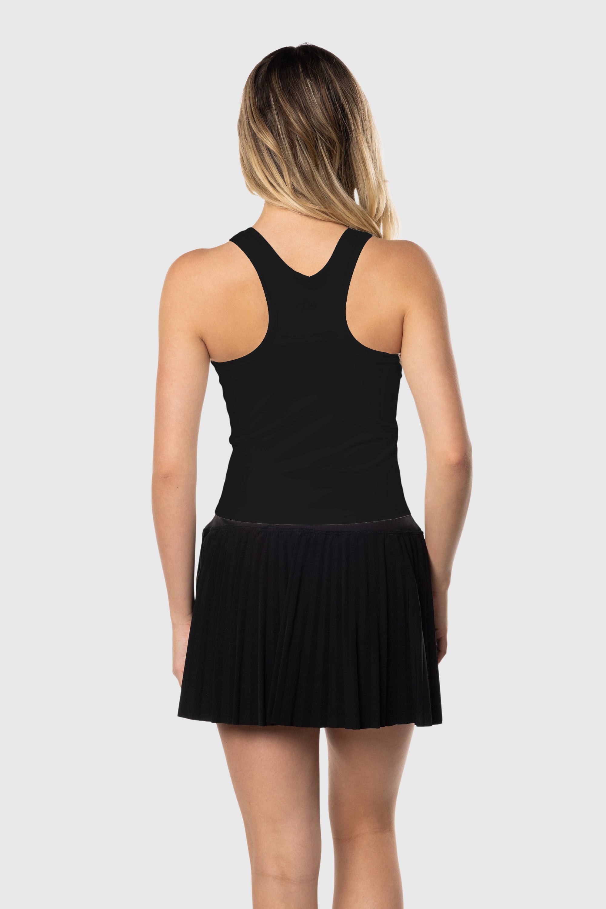 Black Racer Tank Top for Women - High-Performance Workout & Gym Shirt for Running, Yoga, and Fitness