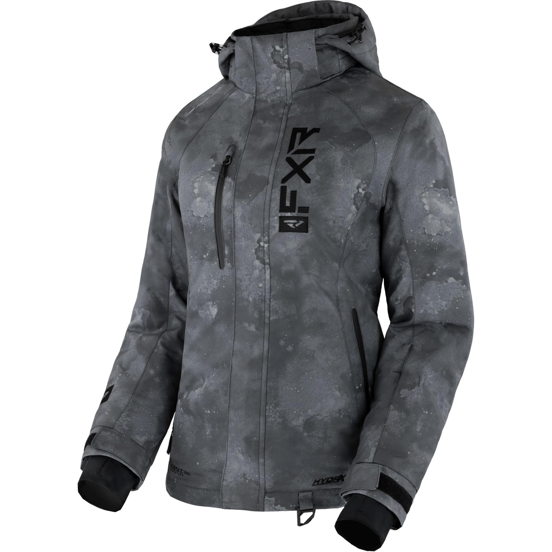 FXR Women's Fresh Jacket 2025 - Waterproof Windbreaker with Fleece Lining (Charcoal Ink/Black, Size 14) | Winter Snow Sports, Skiing, Snowboarding & Outdoor Activities