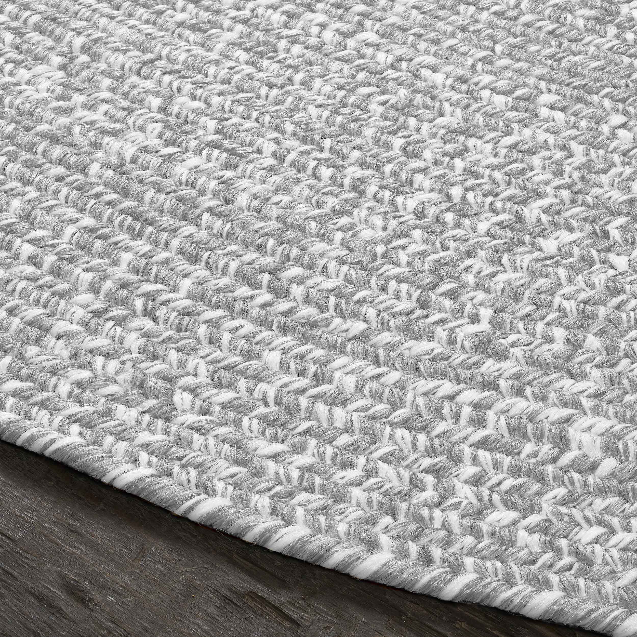 Reversible Braided Area Rug - 2-Tone Indoor/Outdoor Rug for Living Room, Bedroom, Patio & Deck - Non-Slip Durable Floor Mat for Home Decor