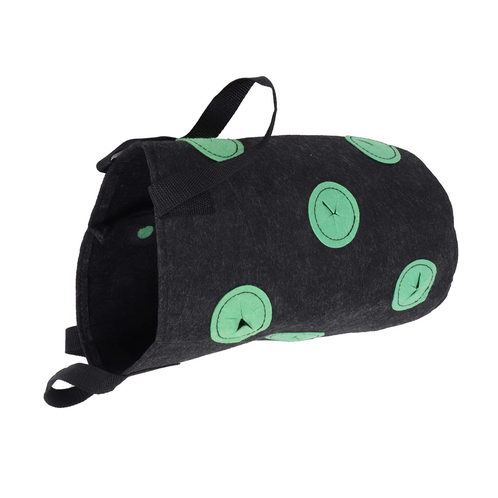Zerodis 12 Holes Strawberry Planter Bag with Handles - Portable Breathable Felt Growing Pots for Garden, Balcony & Courtyard - Perfect for Growing Strawberries, Herbs & Flowers (Black)