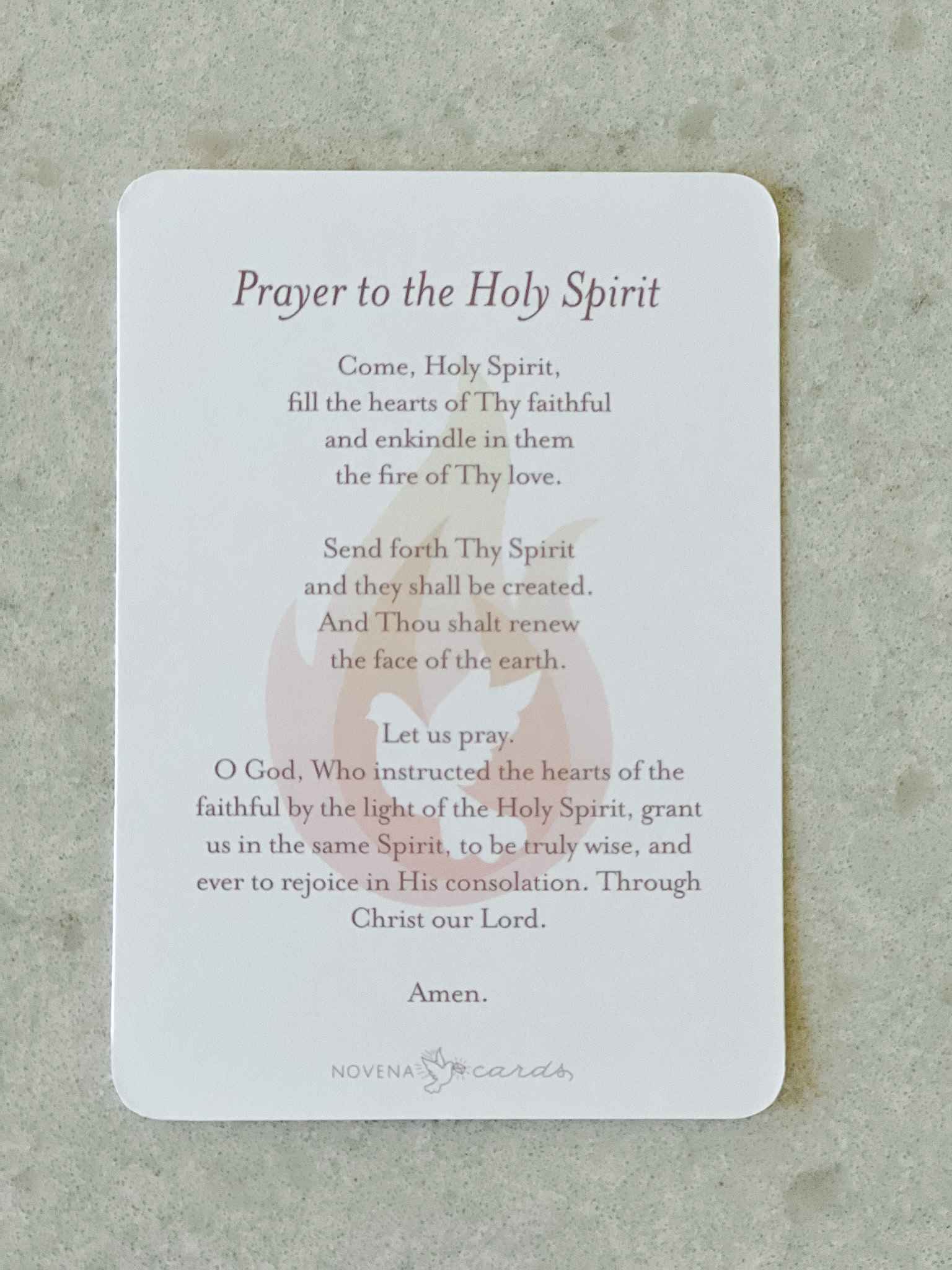 Holy Spirit Prayer Card - Inspirational Religious Gift for Faith & Devotion - Perfect for Worship, Bible Study & Spiritual Encouragement