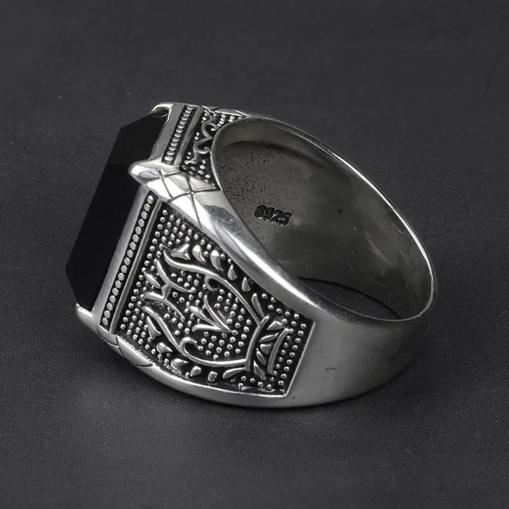 Allura Black Onyx Ring for Women - Elegant Gothic Jewelry for Evening Parties, Date Nights & Special Occasions
