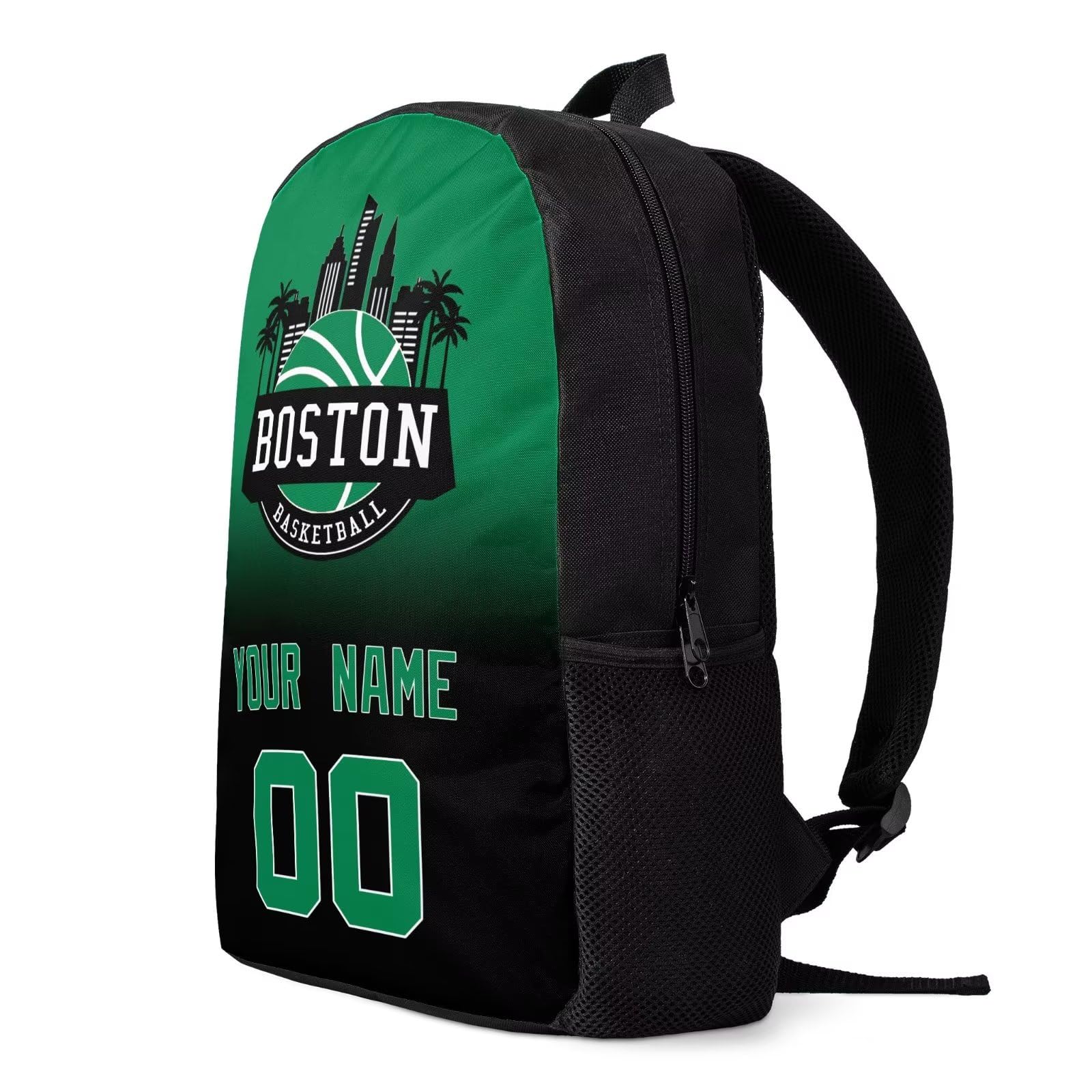 Custom Boston Basketball Backpack with Personalized Name & Number - Durable Sports Bag for Men & Women - Perfect for Games, Practice & Travel Gifts