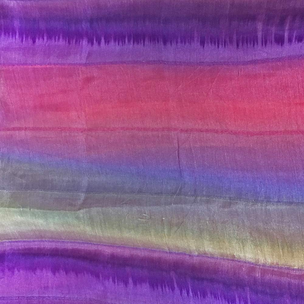 Pure Silk Indian Ethnic Multicolor Striped Shawl Wrap Scarf for Women - Elegant Fashion Accessory for Parties, Weddings & Winter Wear