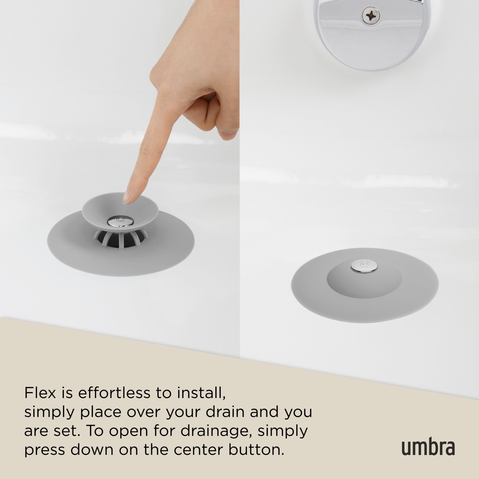 Flexible Drain Plug & Hair Catcher for Shower Sink - Stainless Steel Mesh Filter with Strong Suction Cups - Prevent Clogging in Bathroom, Kitchen & Laundry Room