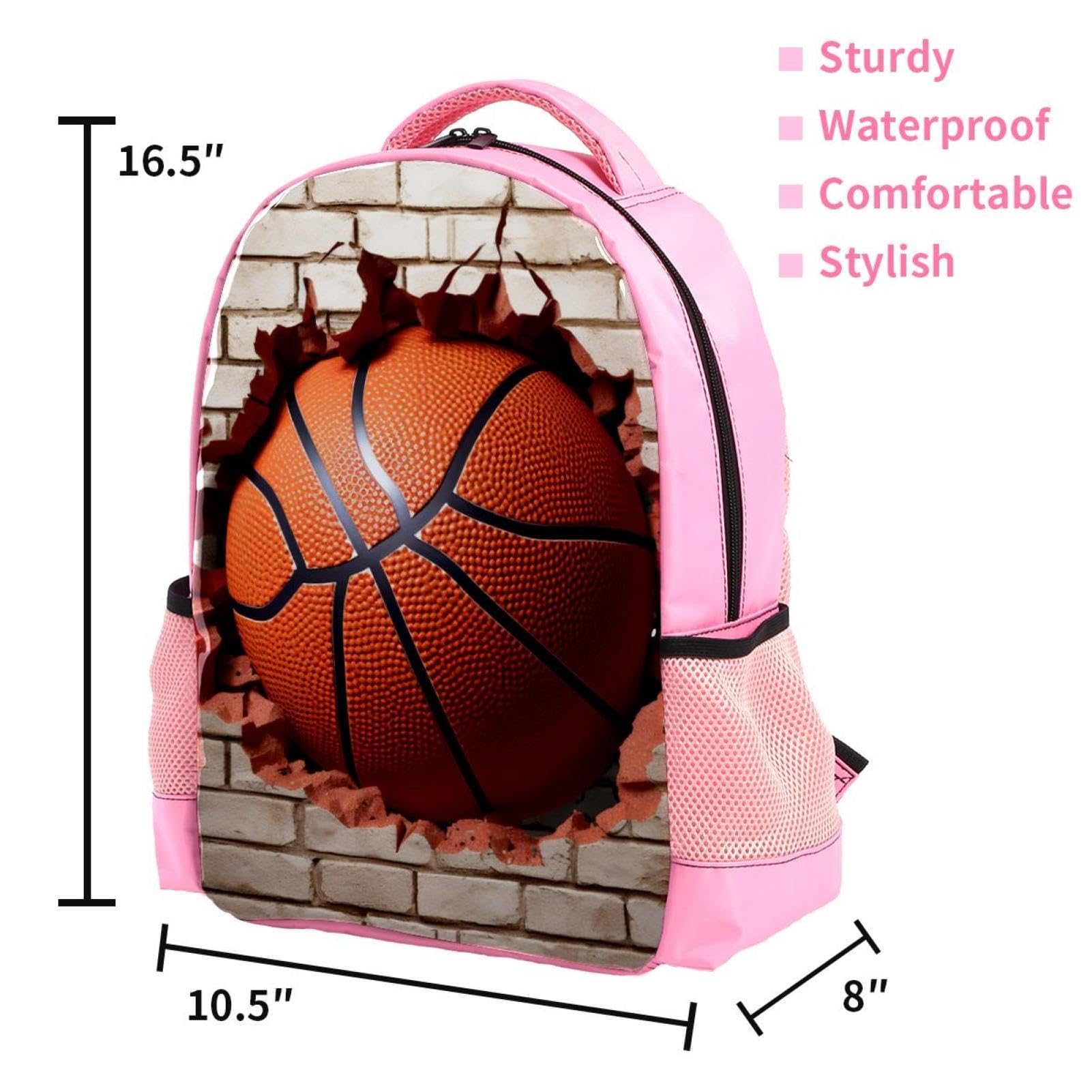 Premium Travel & Work Backpack - Durable Ball Basketball Wall Texture Design - Perfect for Business Trips, Gym, School & Outdoor Adventures