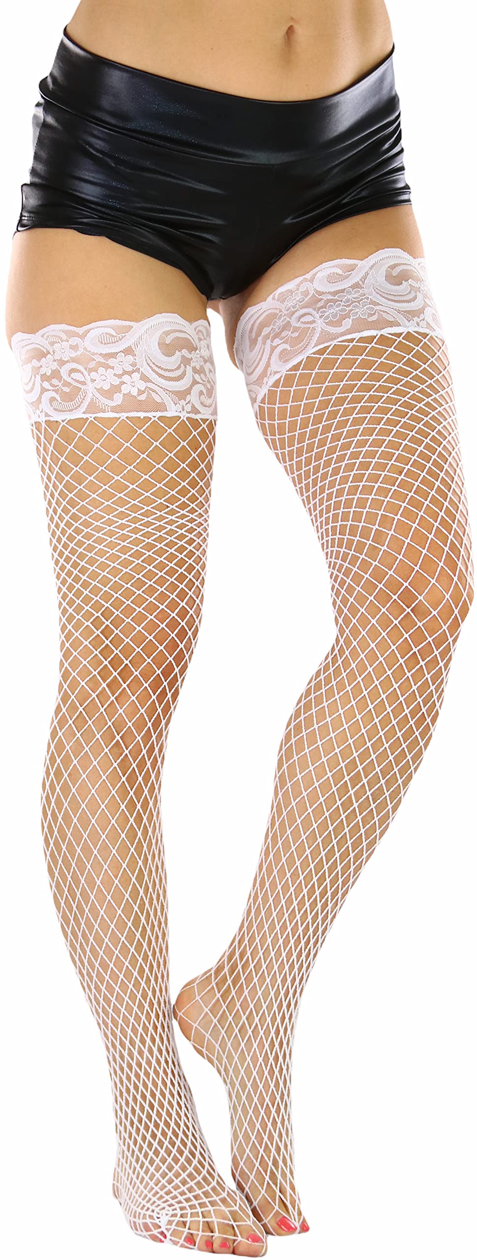 ToBeInStyle Women’s Bright & Vibrant Fishnet Thigh High Stockings - Sexy Fashion Tights for Parties, Cosplay & Night Out