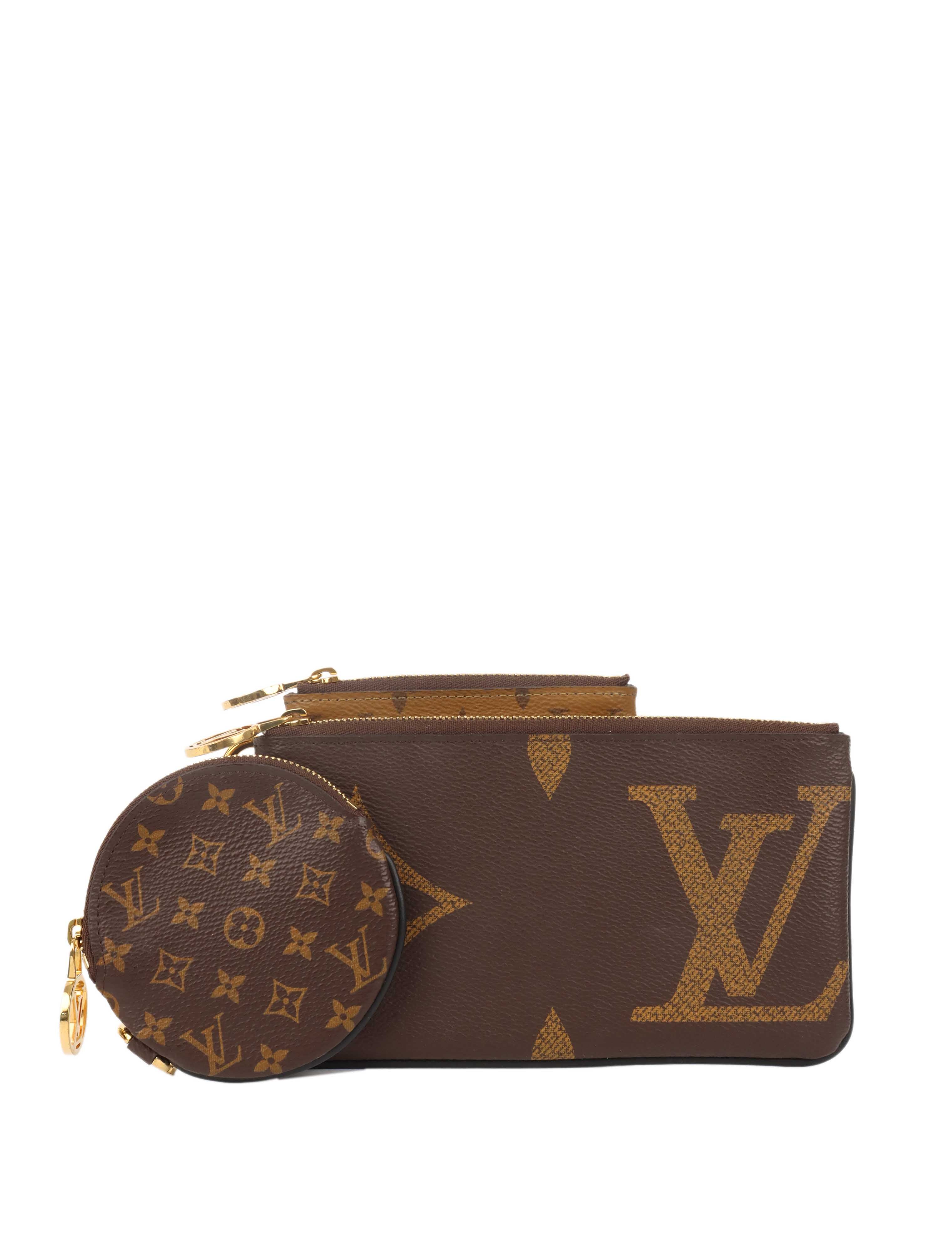 Louis Vuitton Monogram Trio Pouch Set - Authentic Designer Cosmetic & Travel Organizer Bag for Women | Perfect for Makeup, Toiletries & Accessories Storage