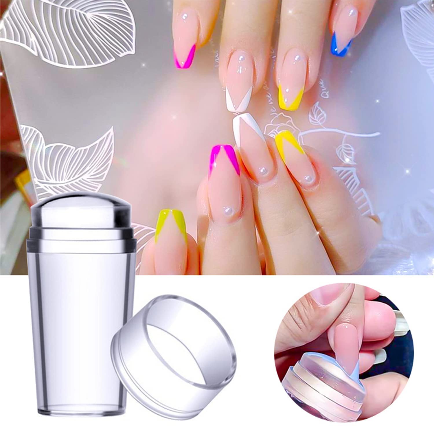 Gopinath Autolink Soft Silicone Jelly Nail Stamper & Scraper Kit - Professional Nail Art Tools for Stamping Polish, French Manicure - Perfect for DIY Nail Design at Home or Salon Use