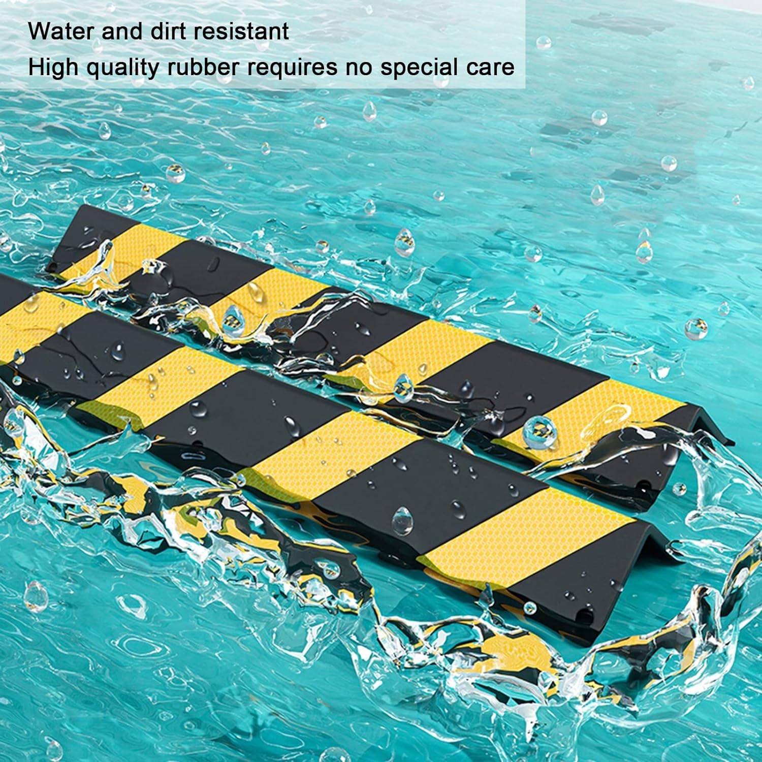 LNNW Reflective Rubber L-Shaped Garage Wall Corner Protector with Yellow Strips - 5-Piece Set (100cm) for Parking Garages, Warehouse Safety, and Home Protection