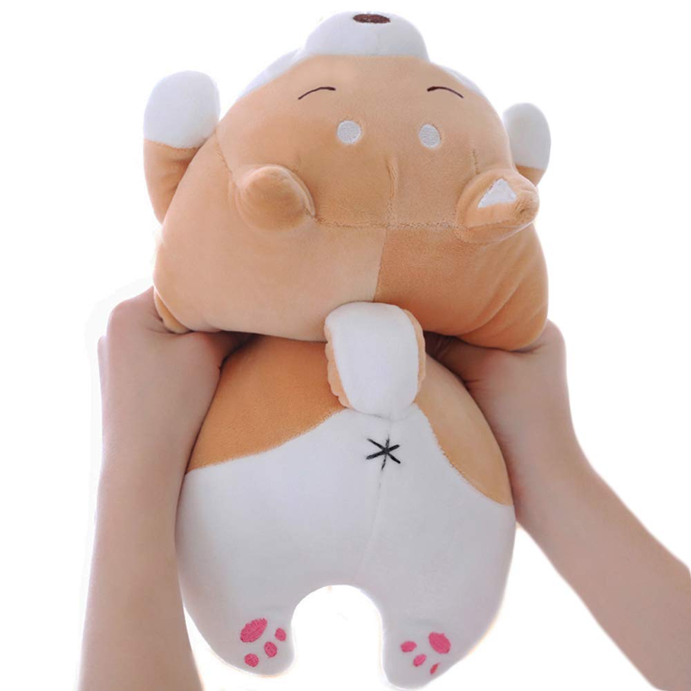 **Shiba Inu Plush Pillow - Soft Corgi Stuffed Animal Toy, Cute Dog Doll for Valentine's Day, Christmas & Birthday Gifts - Brown Smiling Eyes (13.5 Inch) - Perfect for Bed, Sofa & Chair Decor**